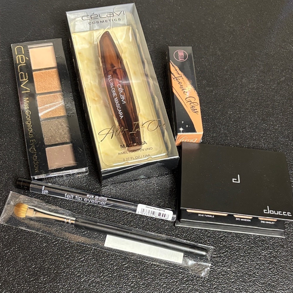 Beauty Bundle Mascara Eyshadow & Morphe Brush Eye Liner LurellA Lip Gloss New